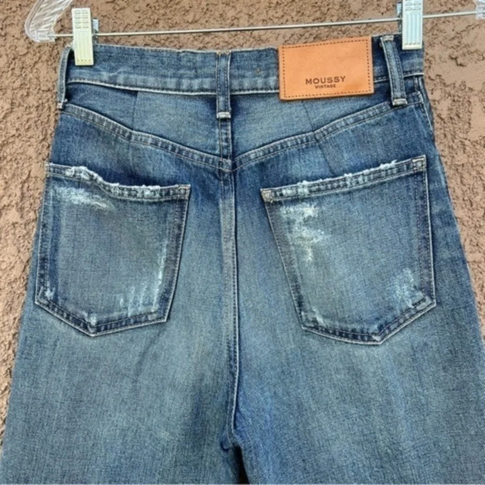 $360 MOUSSY Vintage Denim MV LATROBE Distressed Blue Jeans 25‎ Made In Japan